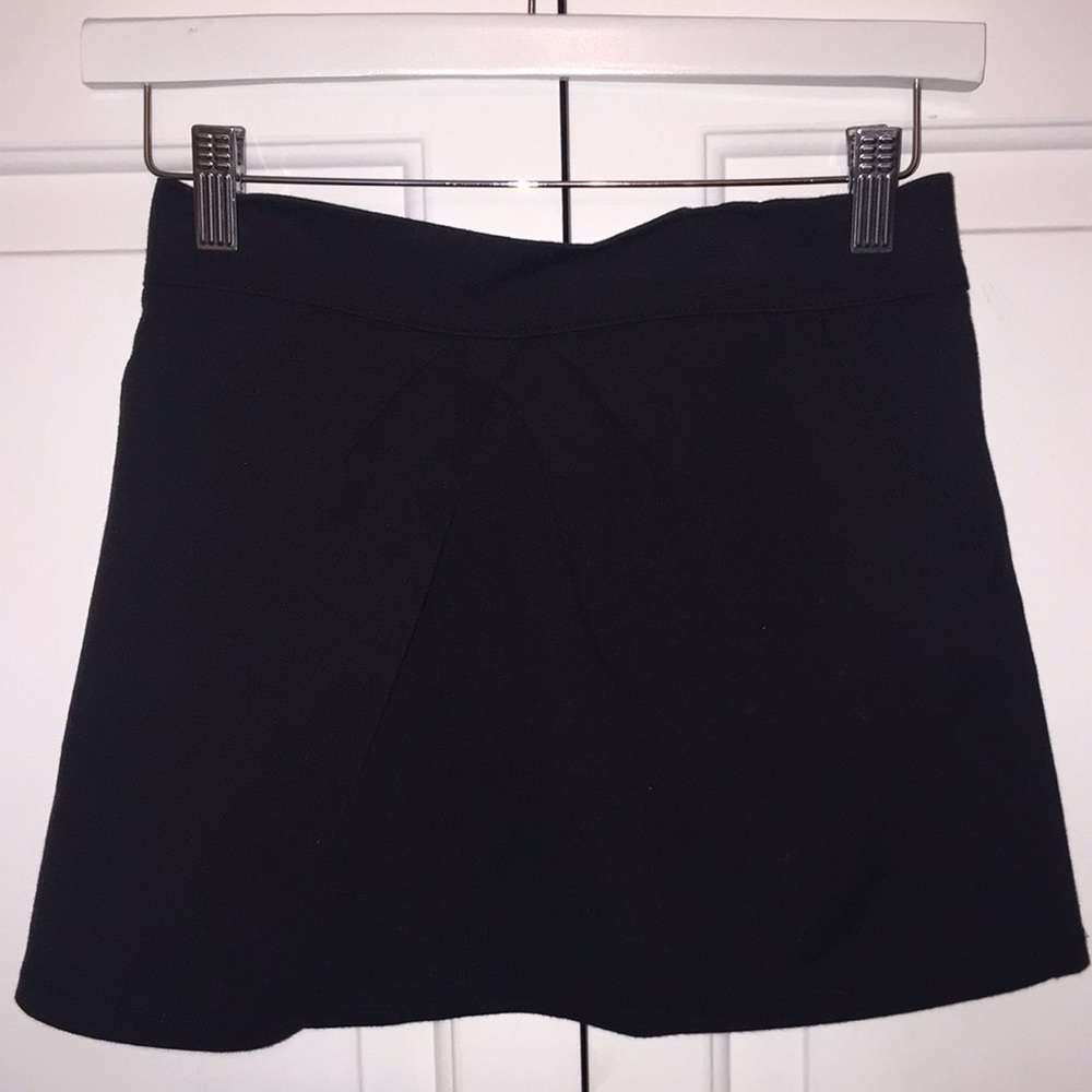 Black cotton blend skirt